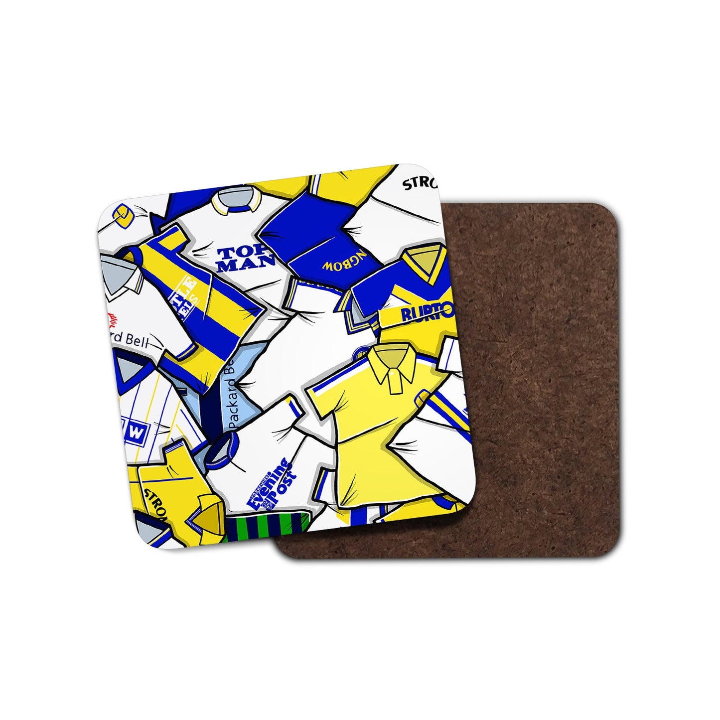 Leeds Utd Shirts Mash Up Coaster