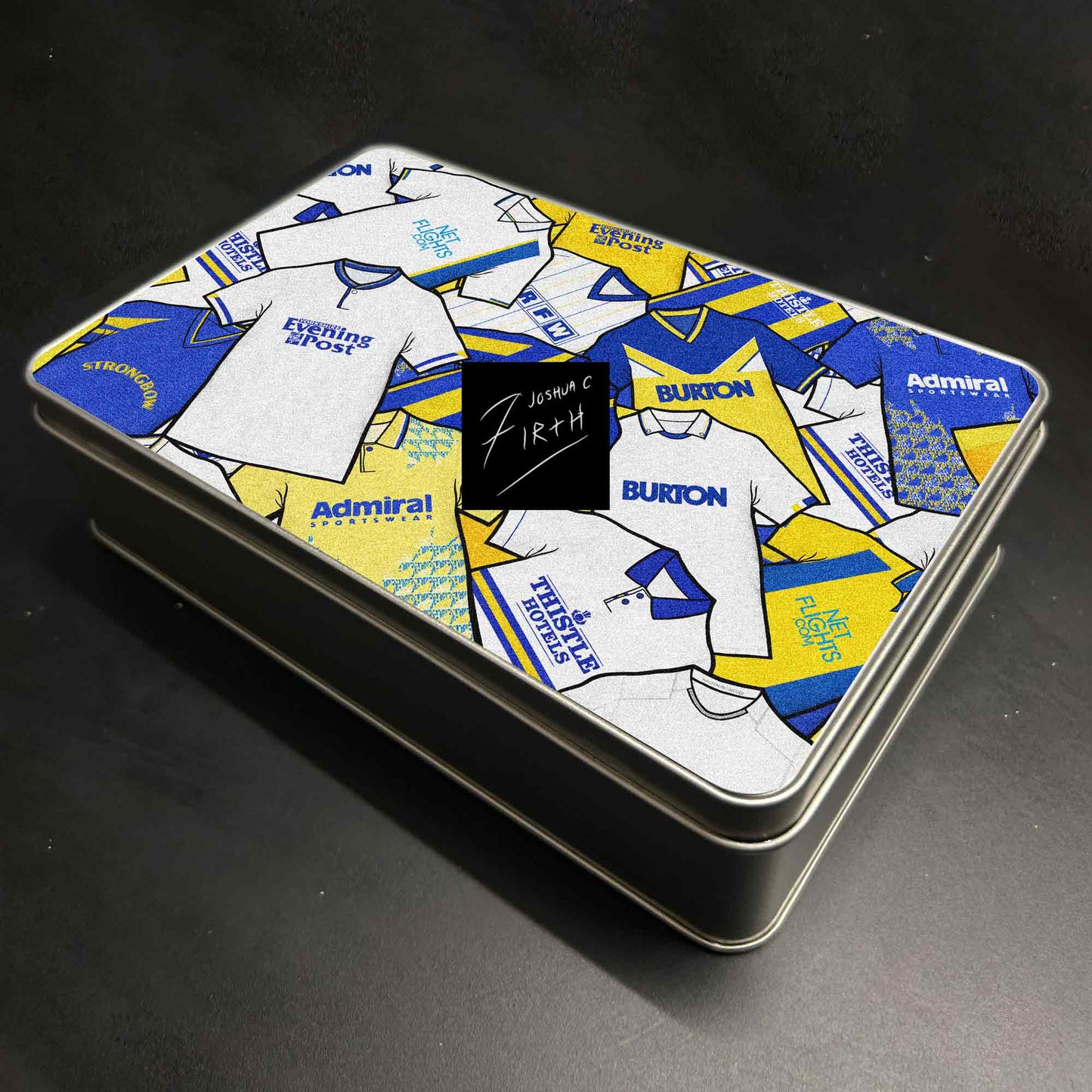 Leeds Inspired Football Retro Shirts Metal Sweets / Biscuit Tin