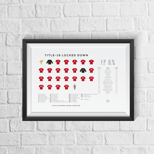 Liverpool 2019/20 League Season Squad Print