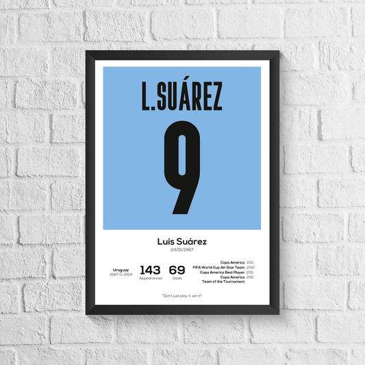 Luis Suarez Uruguay Legend Stats Print