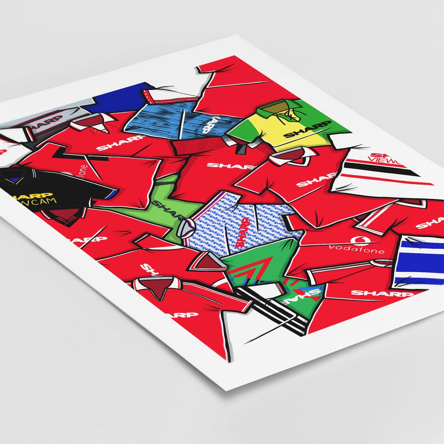 Manchester Utd Shirts Mash Up Print