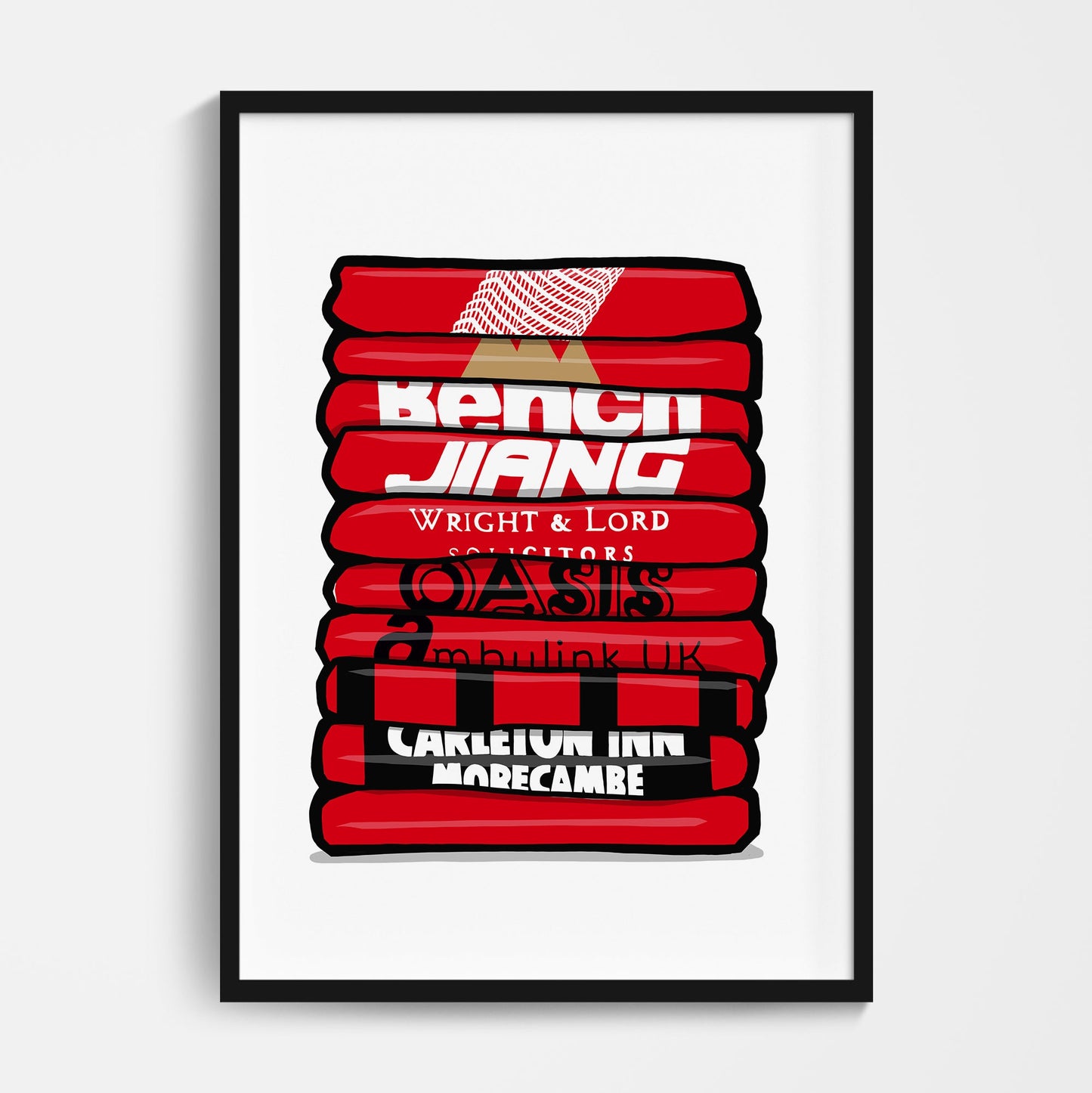 Morecambe Football Shirt Stack Print