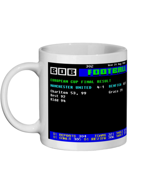 United v Benfica 1968 European Cup Final Ceefax Style Mug