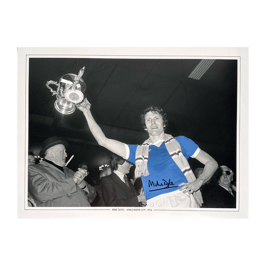 Mike Doyle Signed Manchester City 16x12