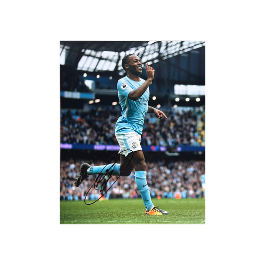 Raheem Sterling Signed Manchester City 10x8