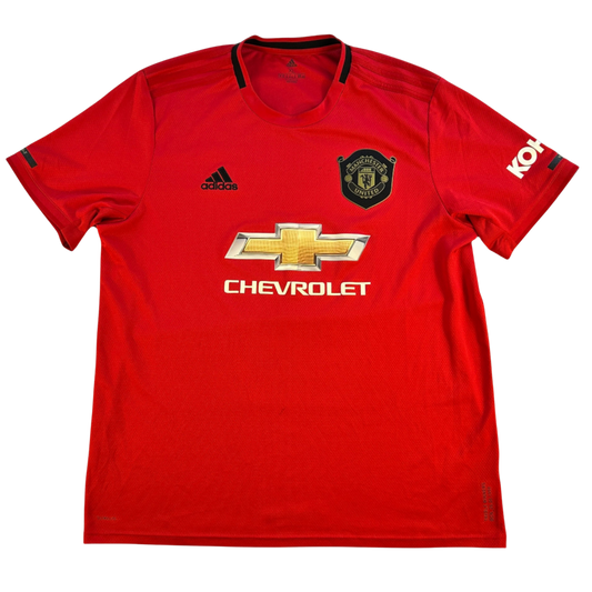 Red sports jersey with visible branding on a white background - Manchester United 2019/2020 Home Shirt 