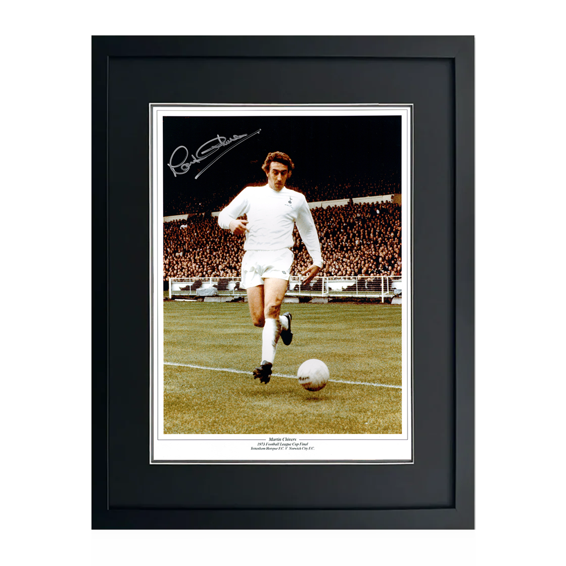 Martin Chivers Signed Tottenham Hotspur 16x12 Photo Deluxe Mount Frame