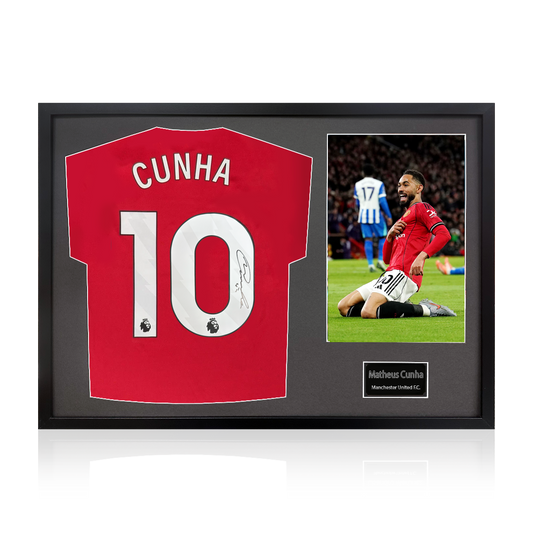 Matheus Cunha Signed Manchester United Shirt Classic Frame (ACG Cert)