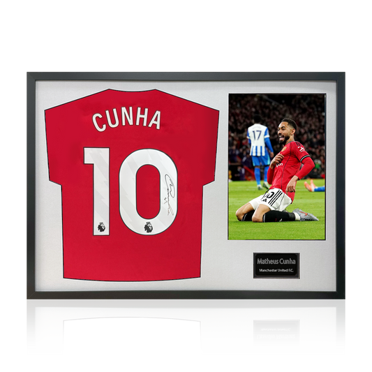 Matheus Cunha Signed Manchester United Shirt Classic Frame (ACG Cert)