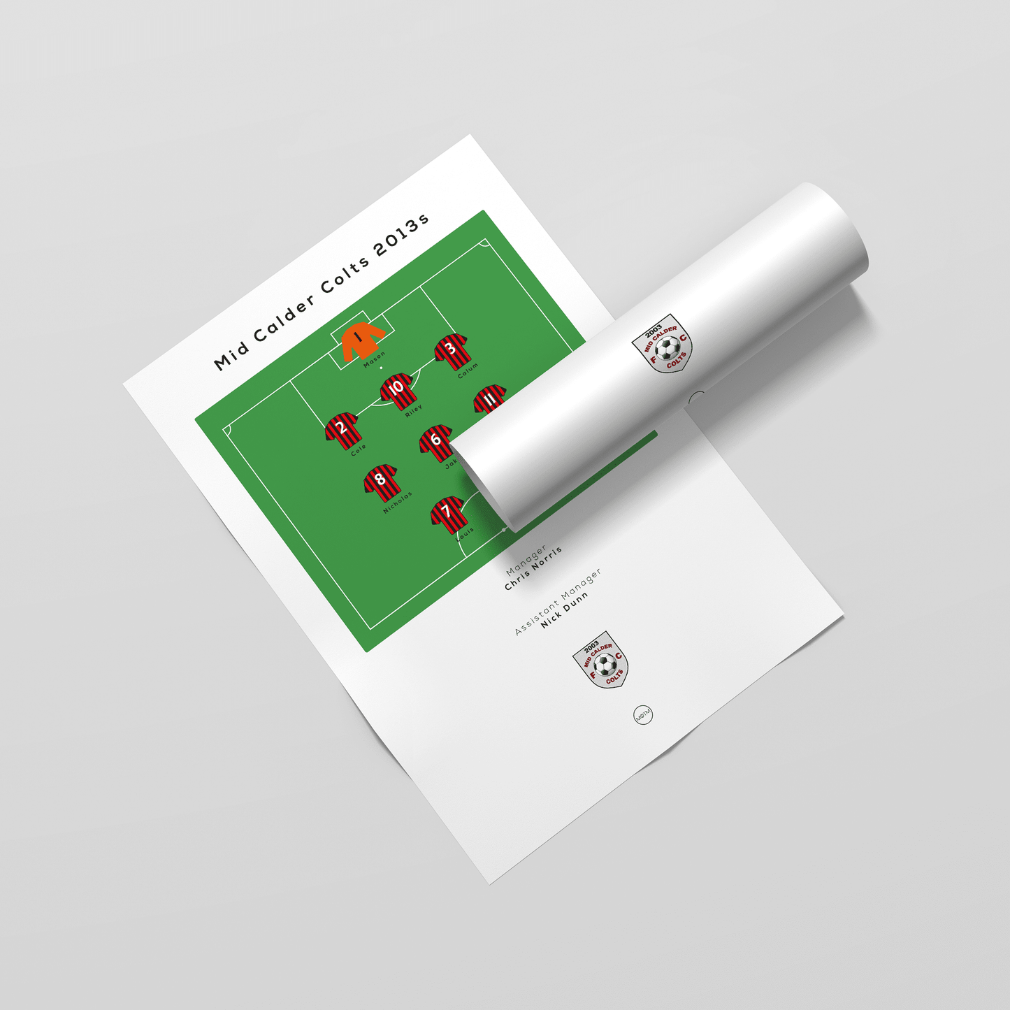 Personalised Football Team Print