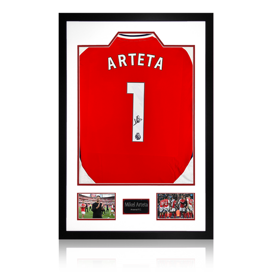 Mikel Arteta Signed Arsenal Shirt Premium Frame
