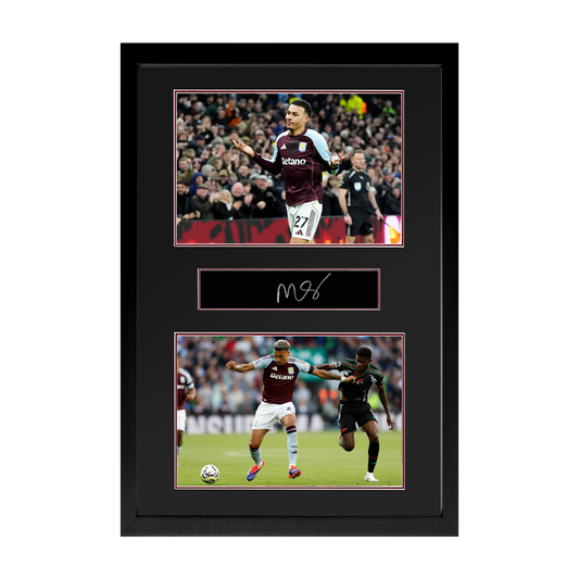 Morgan Rogers Signed Aston Villa Plaque Iconic Frame