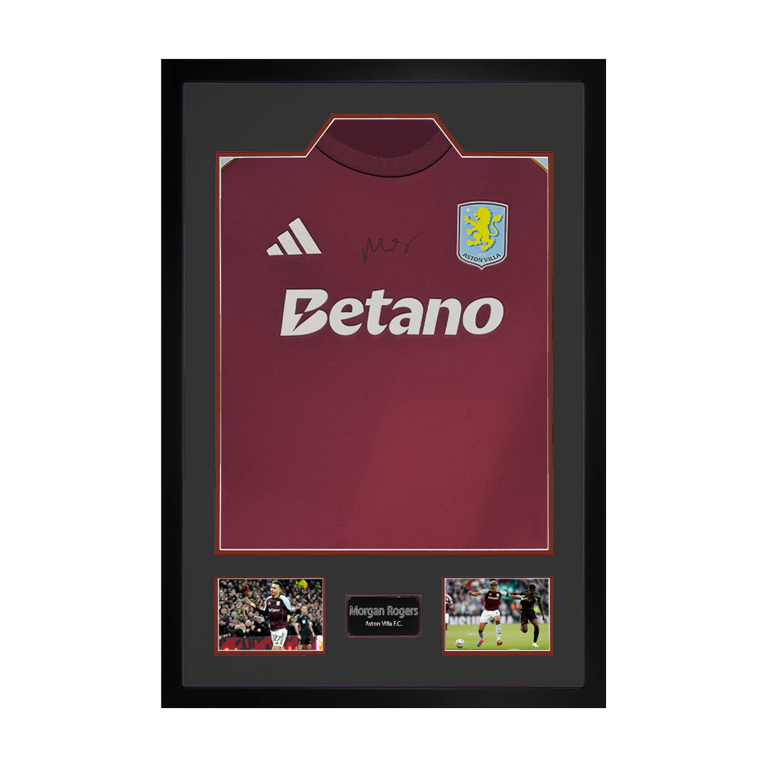 Morgan Rogers Signed Aston Villa Shirt Premium Frame