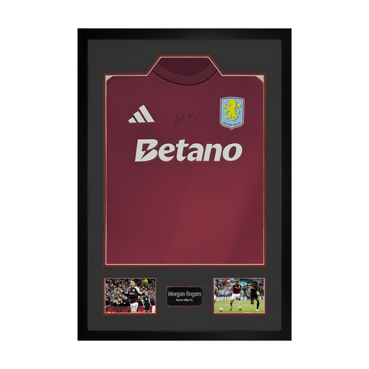Morgan Rogers Signed Aston Villa Shirt Premium Frame