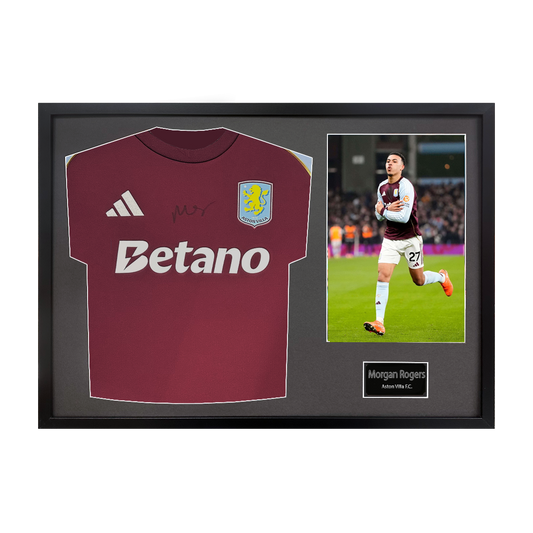 Morgan Rogers Signed Aston Villa Shirt Classic Frame