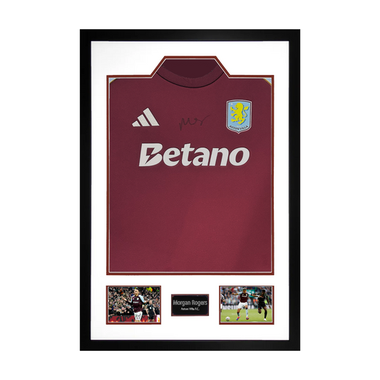 Morgan Rogers Signed Aston Villa Shirt Premium Frame