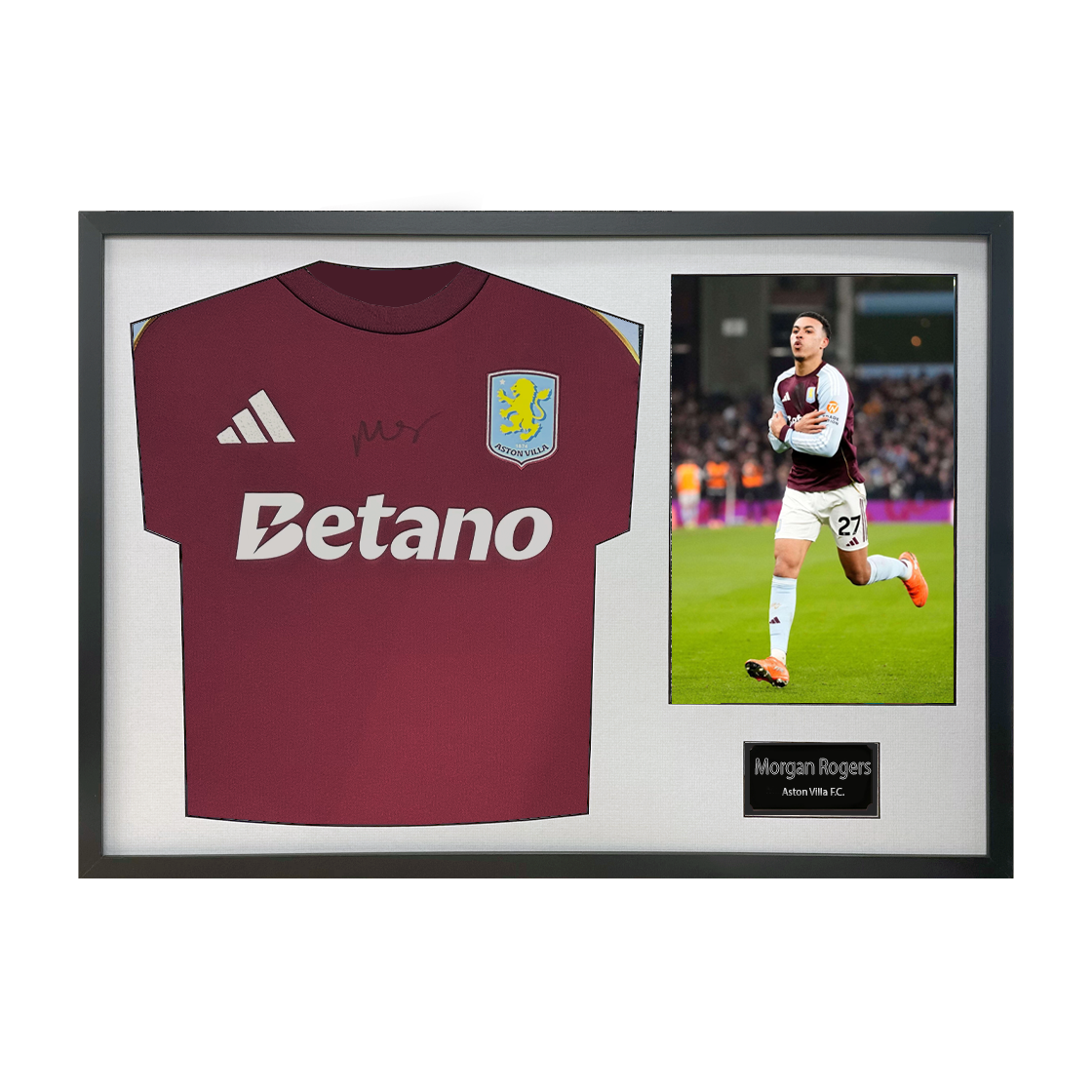 Morgan Rogers Signed Aston Villa Shirt Classic Frame