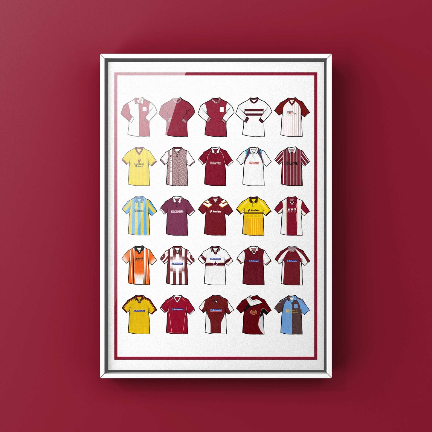 Northampton Retro Shirts Football Print