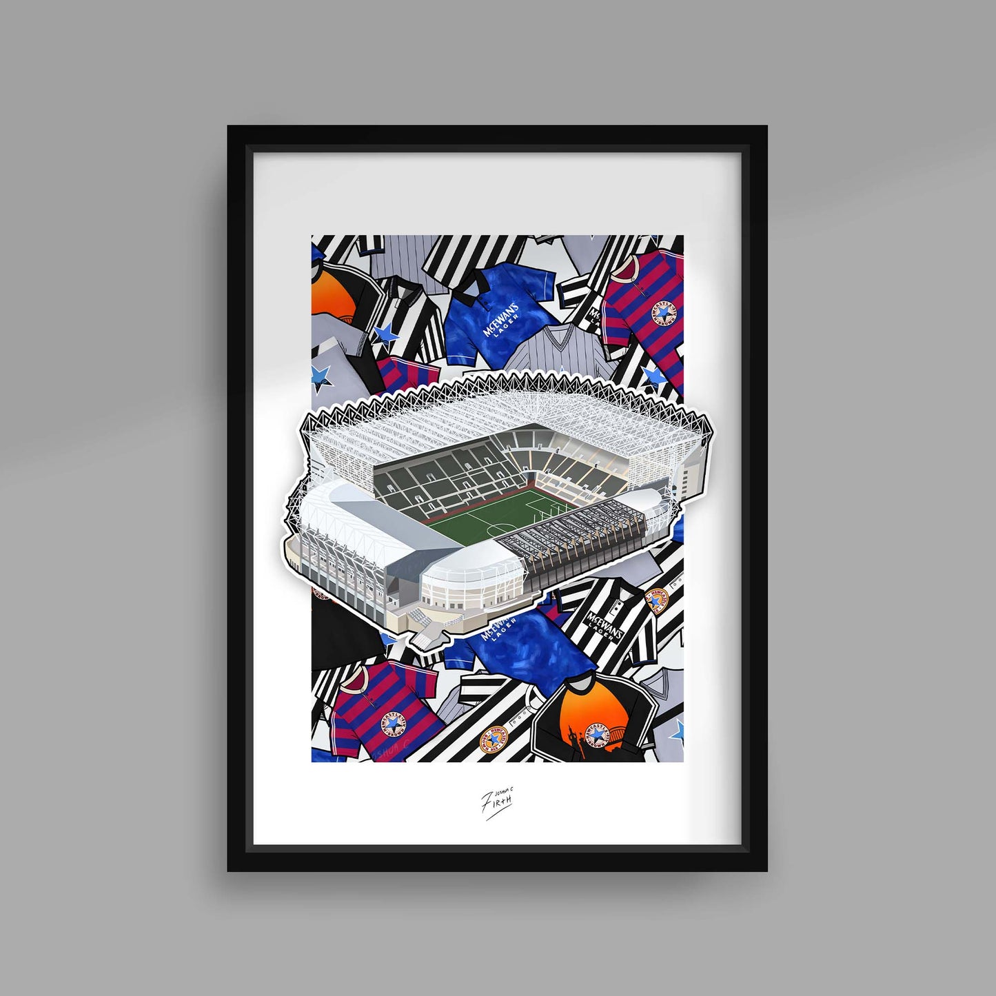 Newcastle Stadium Memorabilia Poster Print