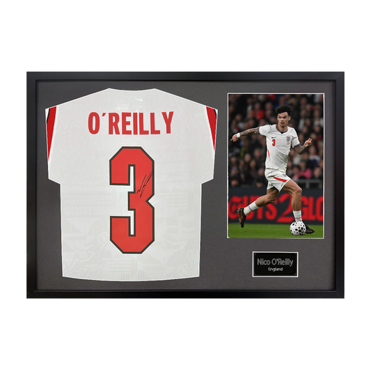 Nico O'Reilly Signed England Classic Frame
