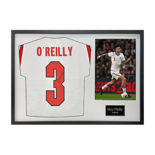 Nico O'Reilly Signed England Classic Frame