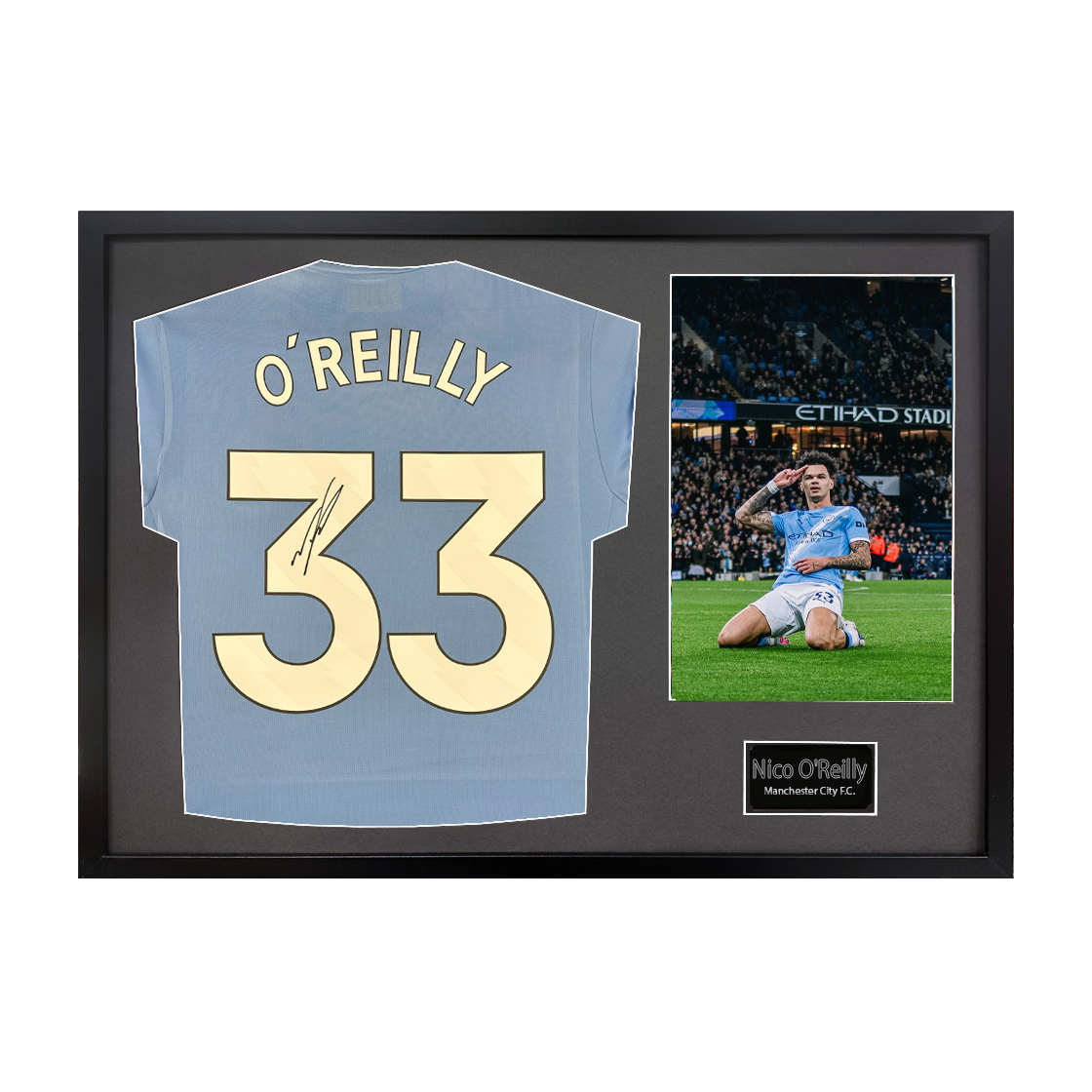 Nico O'Reilly Signed Manchester City Classic Frame