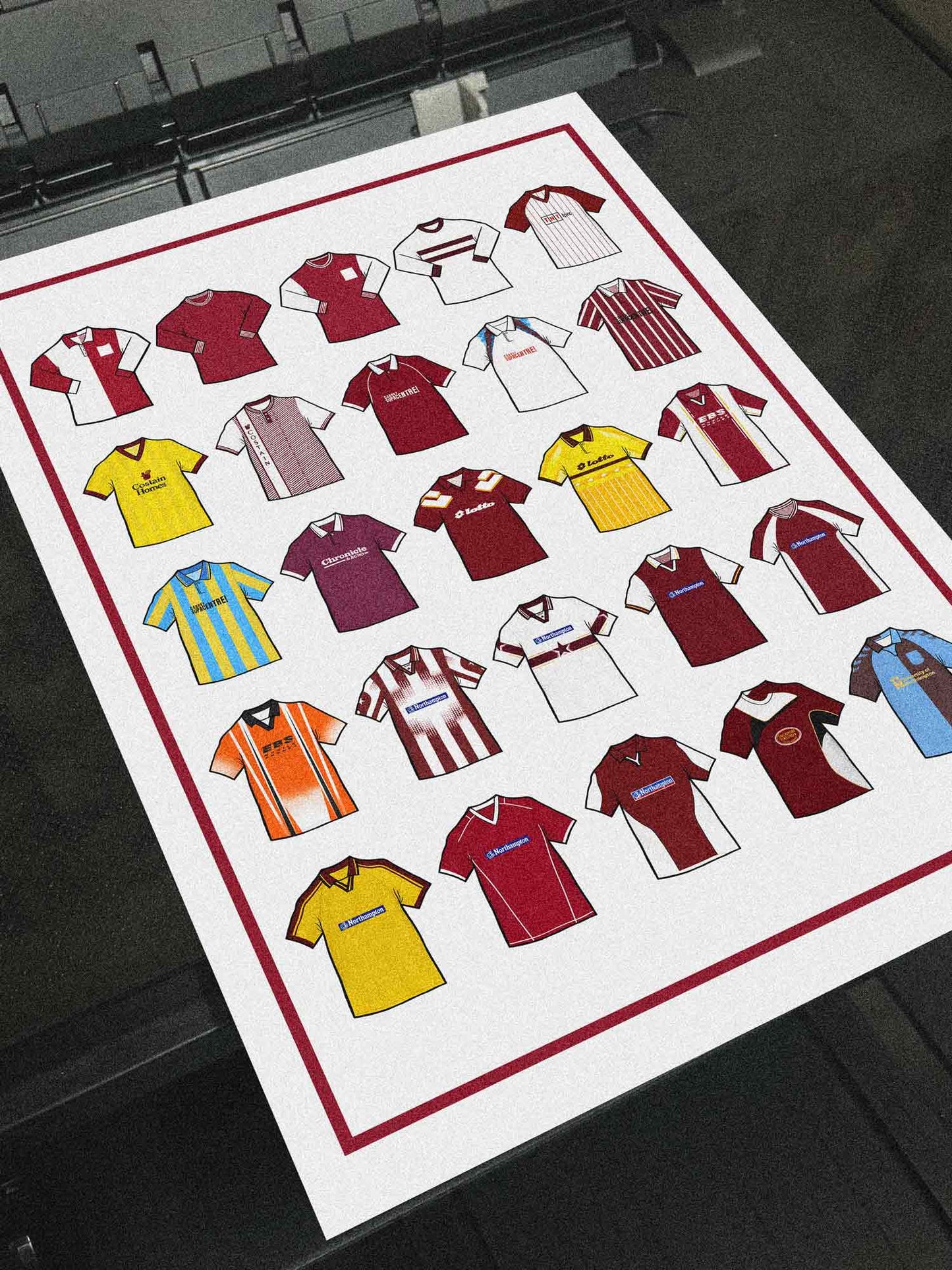 Northampton Retro Shirts Football Print