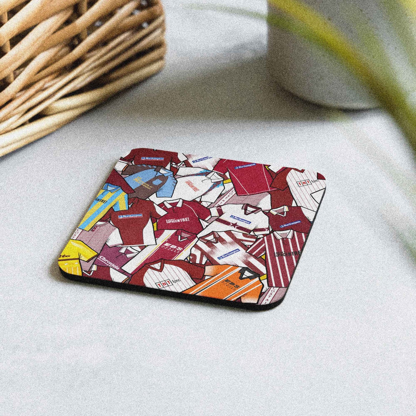 Northampton Collage Of Retro Shirts Football Coaster