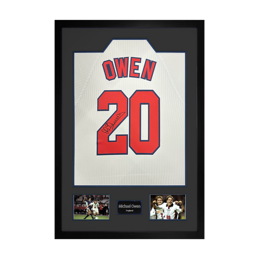 Michael Owen Signed England 98' Shirt Premium Frame