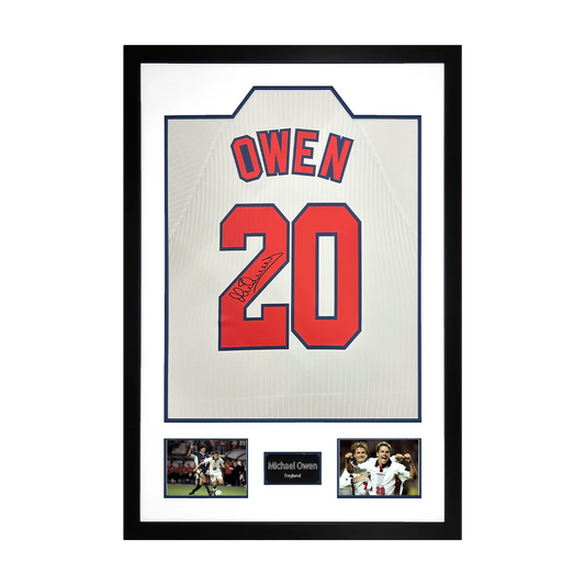 Michael Owen Signed England 98' Shirt Premium Frame