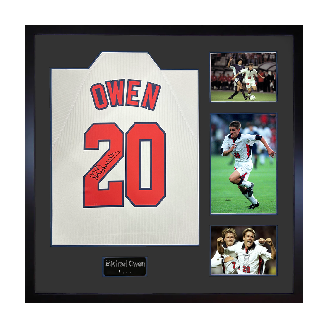 Michael Owen Signed England 98' Shirt Elite Frame