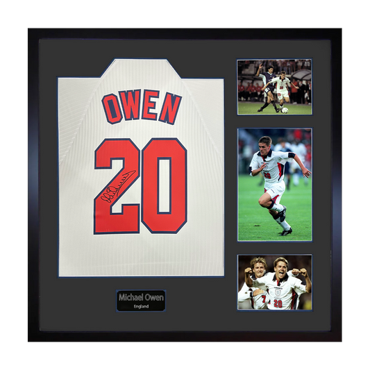 Michael Owen Signed England 98' Shirt Elite Frame