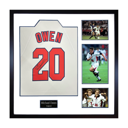 Michael Owen Signed England 98' Shirt Elite Frame