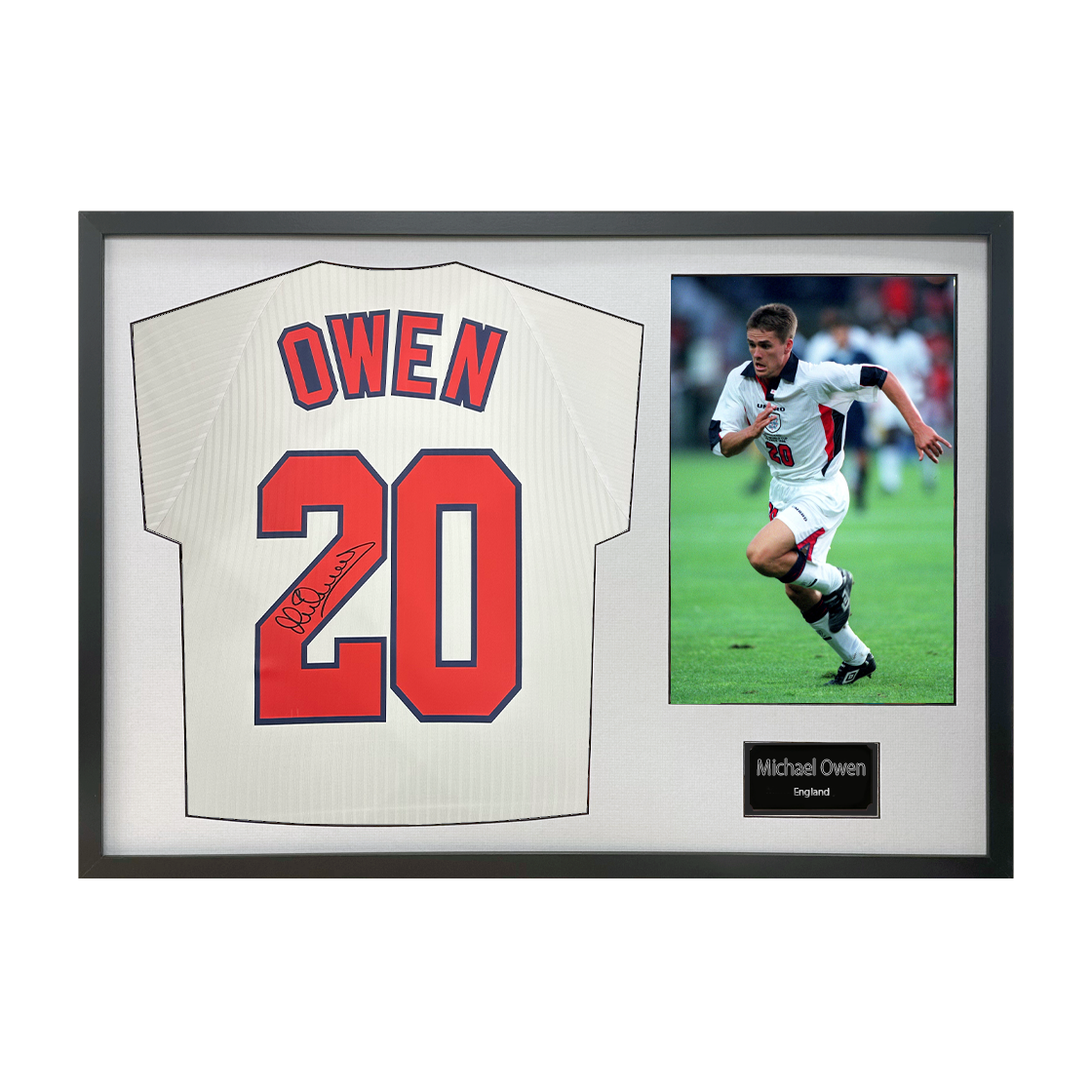 Michael Owen Signed England 98' Shirt Classic Frame