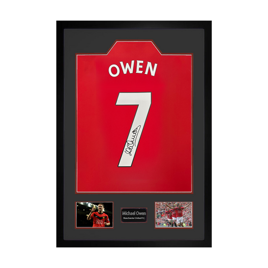 Michael Owen Signed Manchester United Shirt Premium Frame