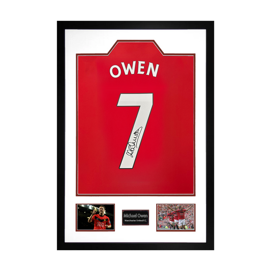 Michael Owen Signed Manchester United Shirt Premium Frame
