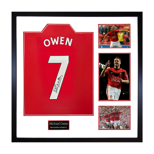 Michael Owen Signed Manchester United Shirt Elite Frame