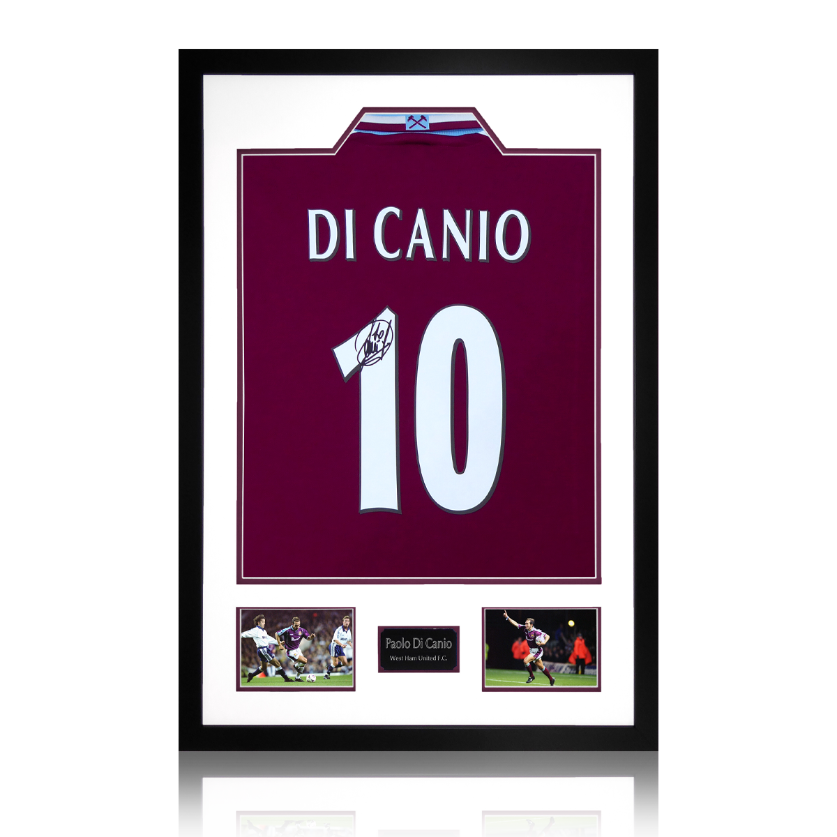 Paolo Di Canio Signed West Ham Shirt Premium Frame