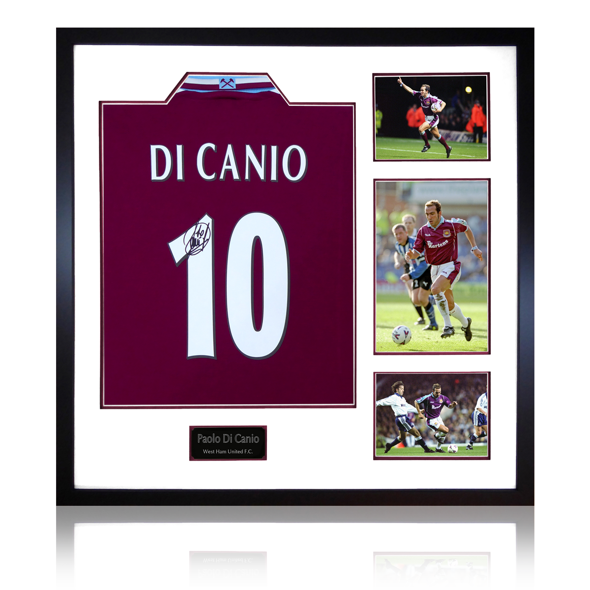 Paolo Di Canio Signed West Ham Home Shirt Back Elite Frame