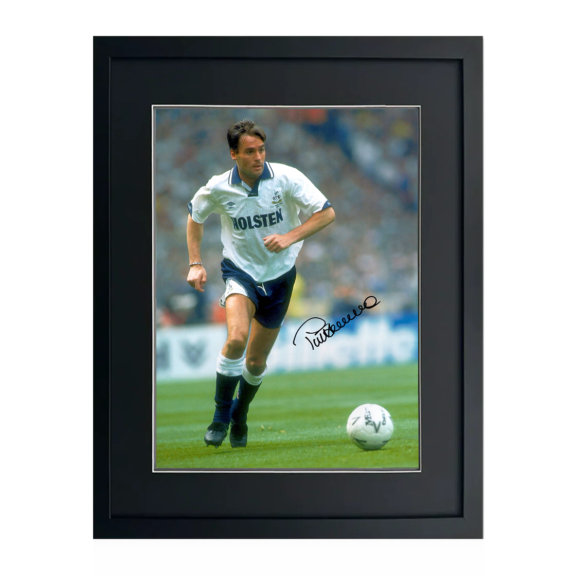 Pat Van Den Hauwe Signed Tottenham Hotspur 16x12 Photo Deluxe Mount Frame
