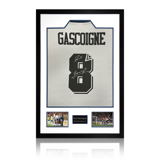 Paul Gascoigne Signed Tottenham Hotspur Shirt Premium Frame