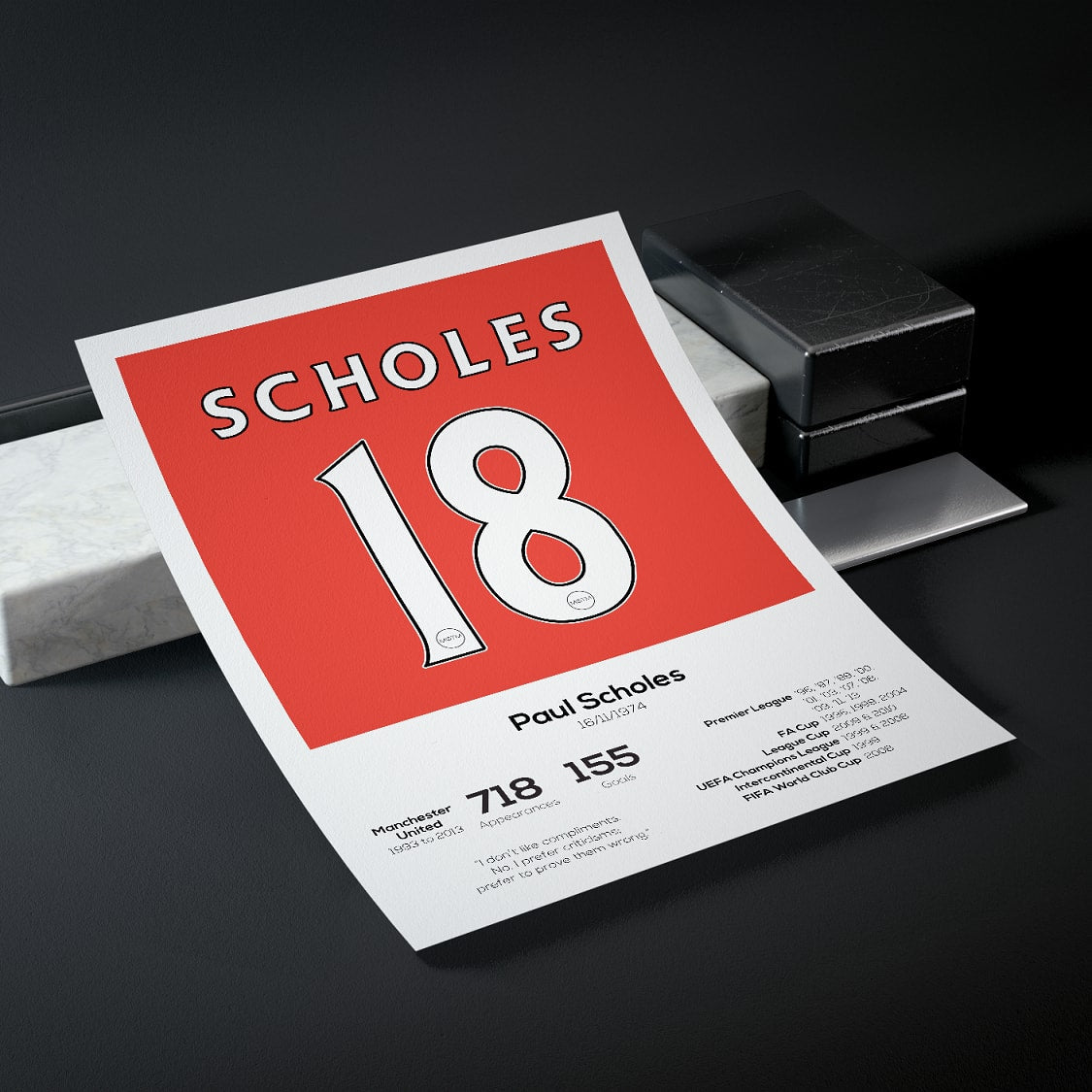 Paul Scholes Legend Stats Print
