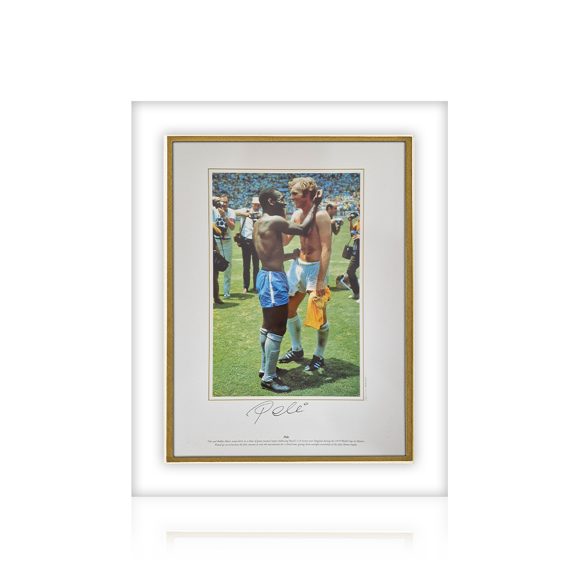 Pele Signed England v Brazil Mount