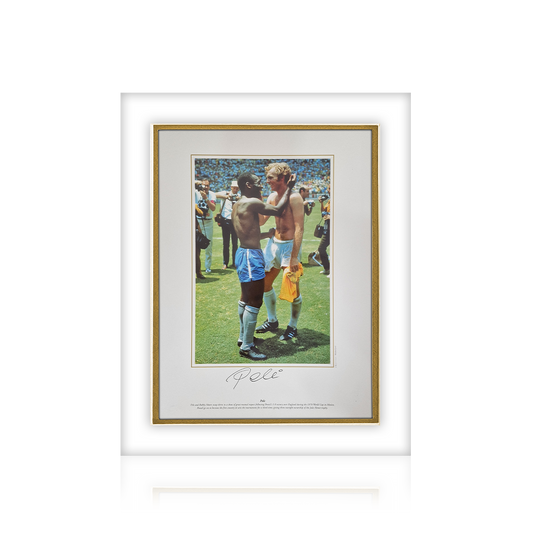 Pele Signed England v Brazil Mount