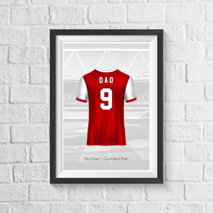 Personalised Gooners Fan Shirt Print