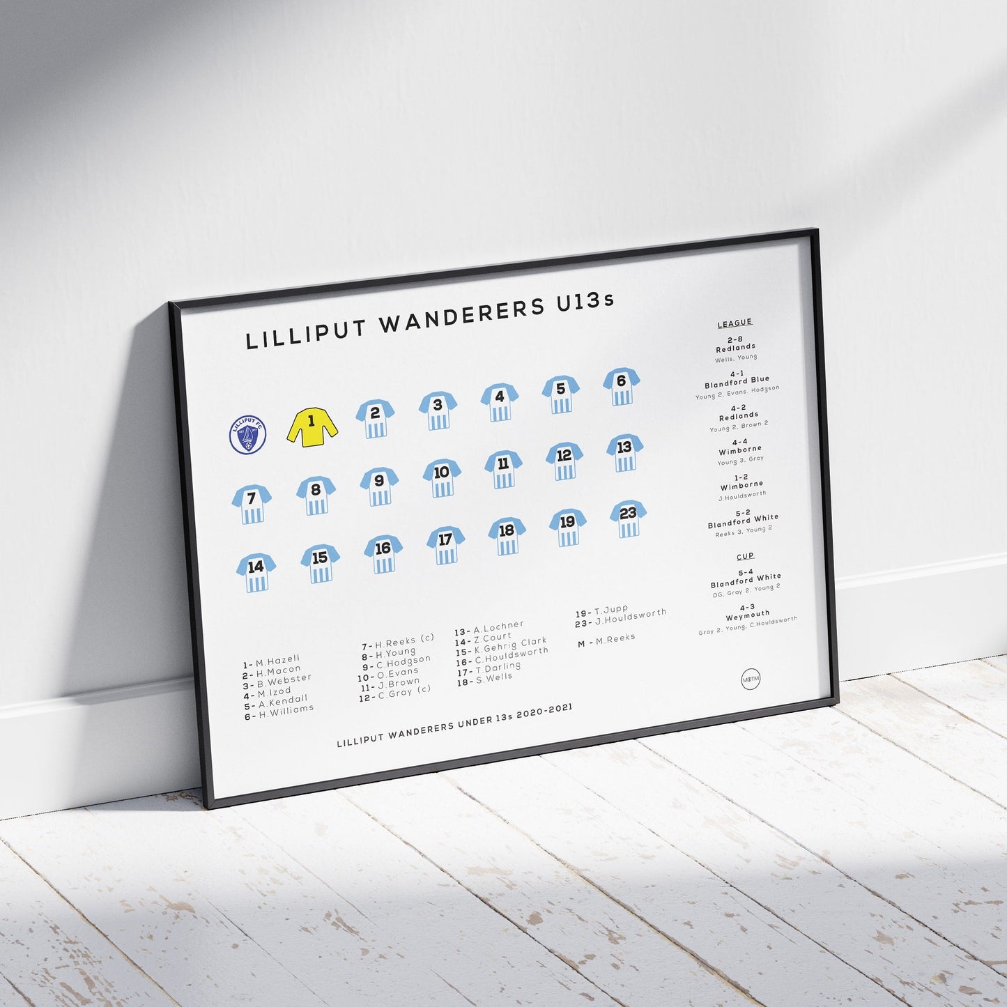 Personalised Football Team Season Print