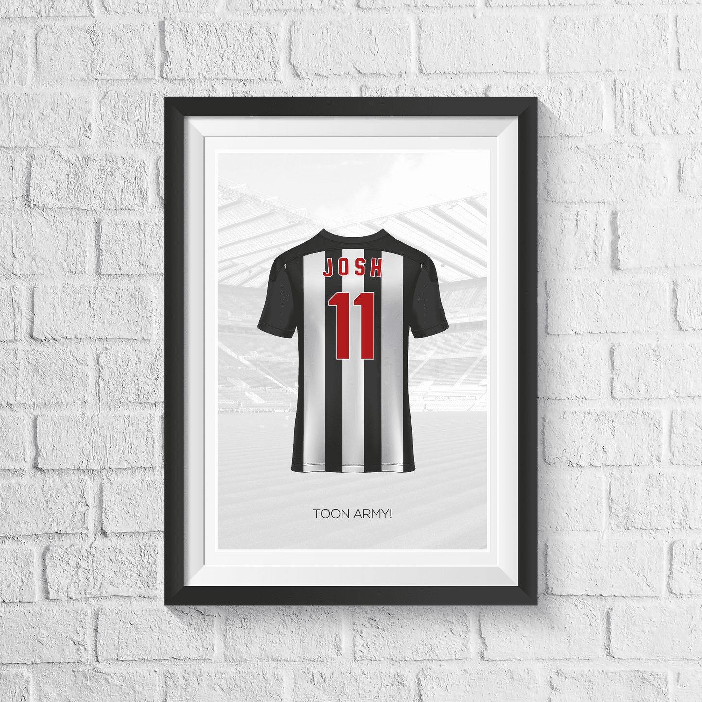 Personalised Newcastle Fan Shirt Print