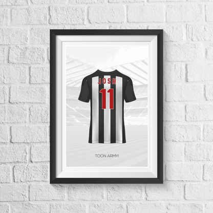Personalised Newcastle Fan Shirt Print