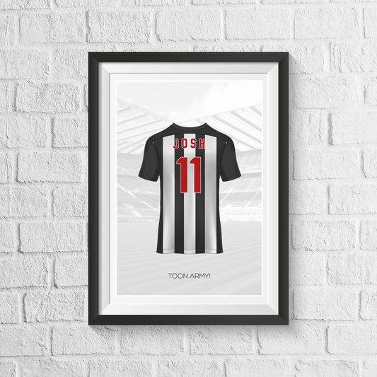 Personalised Newcastle Fan Shirt Print
