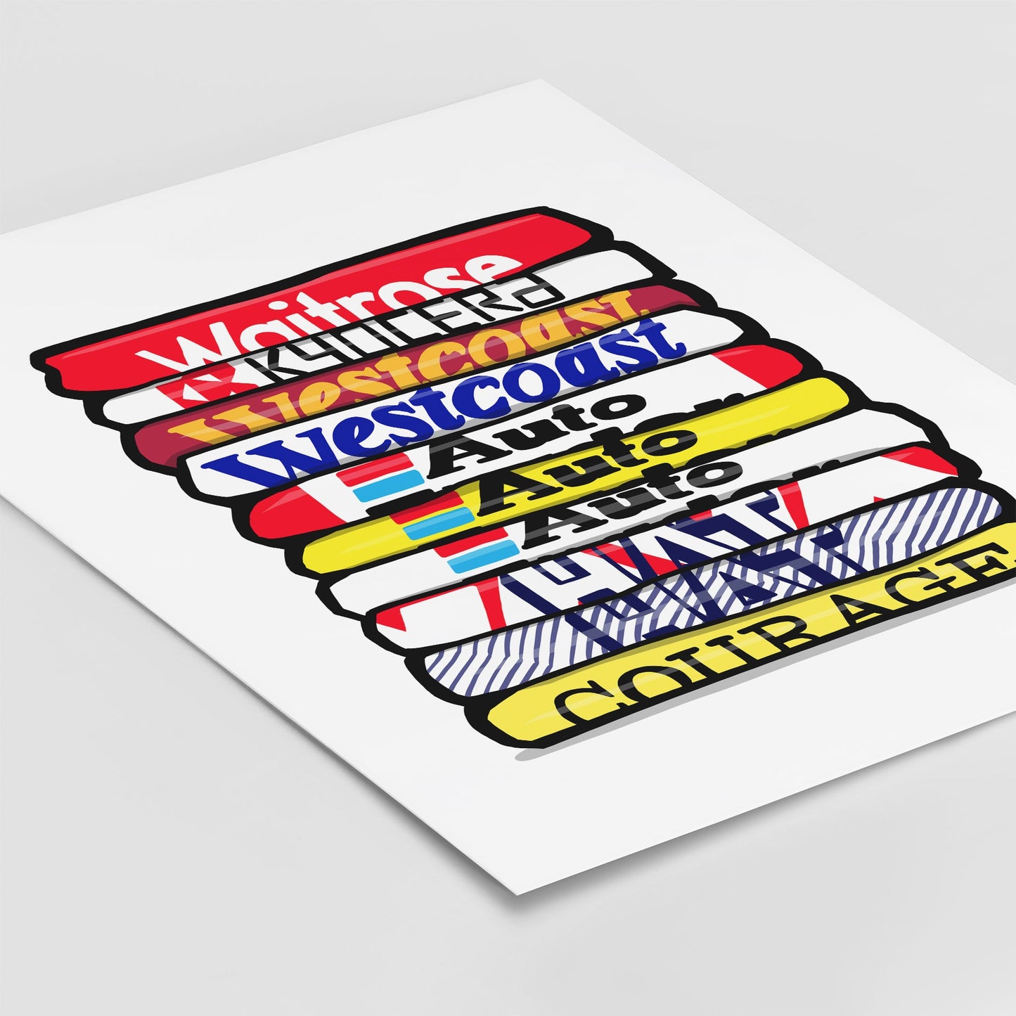 Reading Shirt Stack Print